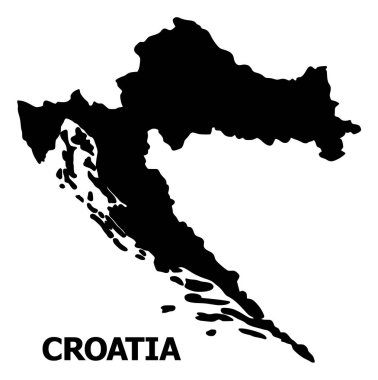 Hırvatistan vektör düz harita adı ile