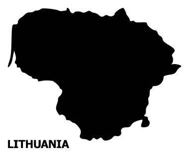 Vektör düz Haritası Litvanya resim yazısı ile