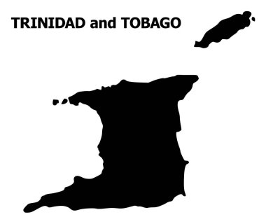 Vektör düz Haritası Trinidad ve Tobago ile Caption