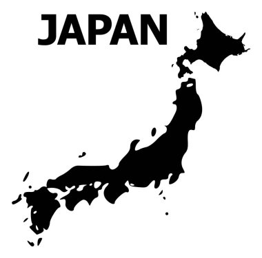Vektör düz Haritası Japonya resim yazısı ile