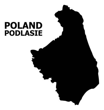 Vektör düz harita Podlasie Province adı ile
