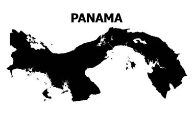 Vektör düz Haritası Panama resim yazısı ile