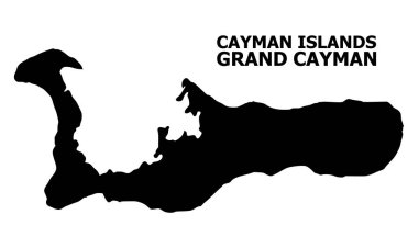 Resim yazısı ile Grand Cayman Adası vektör düz harita