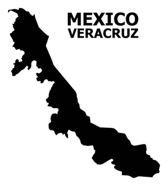 Resim yazısı ile Veracruz devlet vektör düz harita
