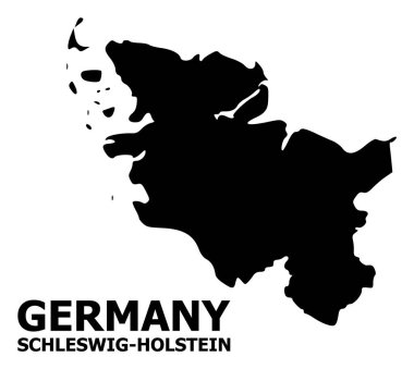 Resim yazısı ile Schleswig-Holstein devlet vektör düz harita