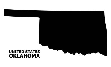 Vektör düz harita Oklahoma devlet adı ile