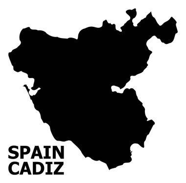 Resim yazısı ile Cadiz Ili vektör düz harita