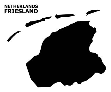 Resim yazısı ile Friesland Eyaleti vektör düz harita