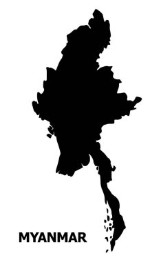 Vektör düz Haritası Myanmar ile Caption