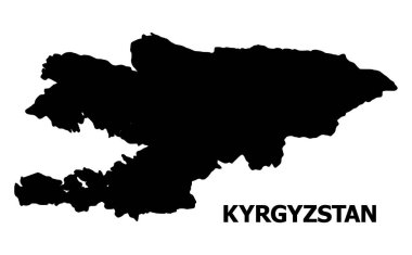 Kırgızistan vektör düz harita adı ile