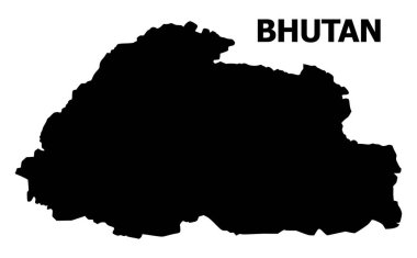 Resim yazısı ile Bhutan vektör düz harita