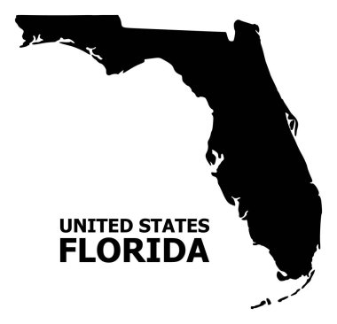 Vektör düz harita Florida devlet adı ile