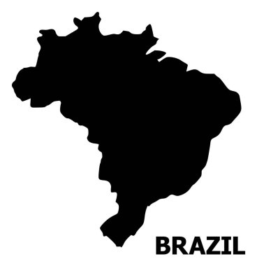 Vector Flat Map of Brazil with Caption