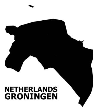 Resim yazısı ile Groningen Province vektör düz harita