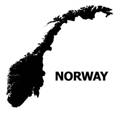 Norveç vektör düz harita adı ile