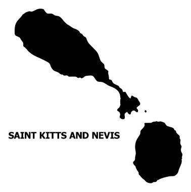 Adı ile Saint Kitts ve Nevis vektör düz harita