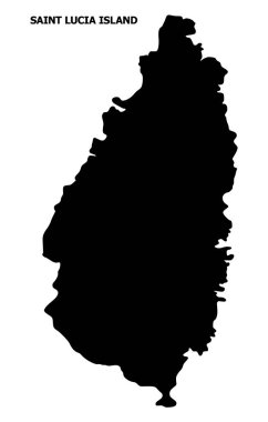Resim yazısı ile Saint Lucia Adası vektör düz Haritası