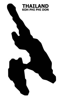 Vektör düz Haritası Koh Phi Don ile Caption