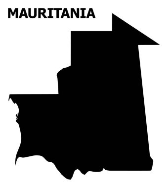 Adı ile Moritanya vektör düz Haritası