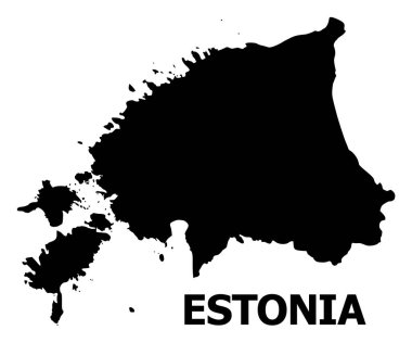 Resim yazısı ile Estonya vektör düz harita