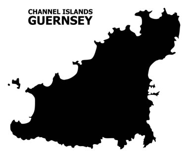 Resim yazısı ile Guernsey Adası vektör düz Haritası