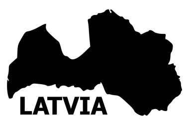 Letonya vektör düz harita adı ile