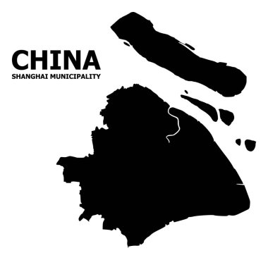 Shanghai Belediyesi adı ile vektör daire Haritası