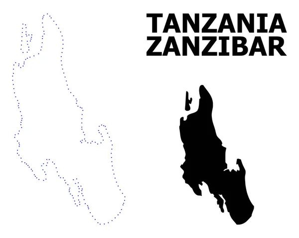 Векторная карта острова Занзибар с именем — стоковый вектор