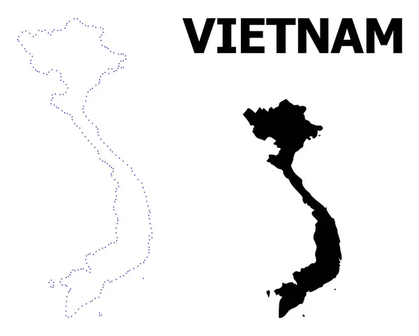 Векторная контурная карта Вьетнама с подписью — стоковый вектор