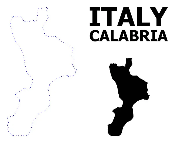 Carte à points de contour vectoriel de la région de Calabre avec légende — Image vectorielle