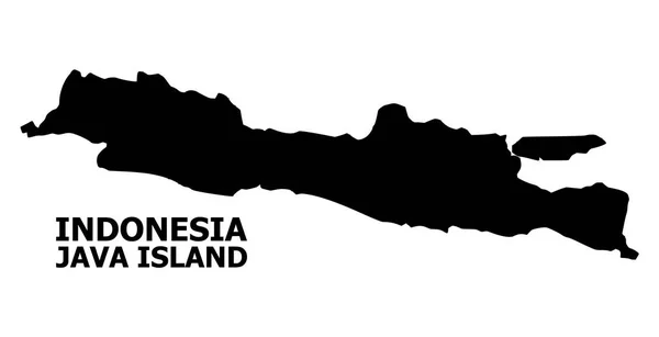 Mappa piatta vettoriale dell'isola di Java con didascalia — Vettoriale Stock