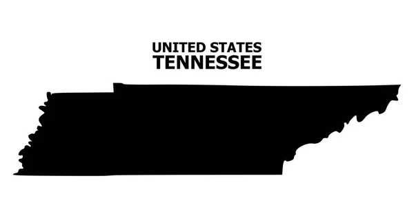 Векторная плоская карта штата Теннесси с подписью — стоковый вектор