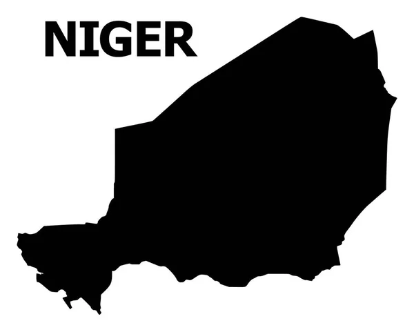 Carte plate vectorielle de Niger avec légende — Image vectorielle
