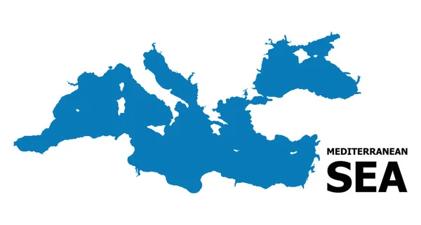 Vektorová plochá mapa Středozemního moře s názvem — Stockový vektor
