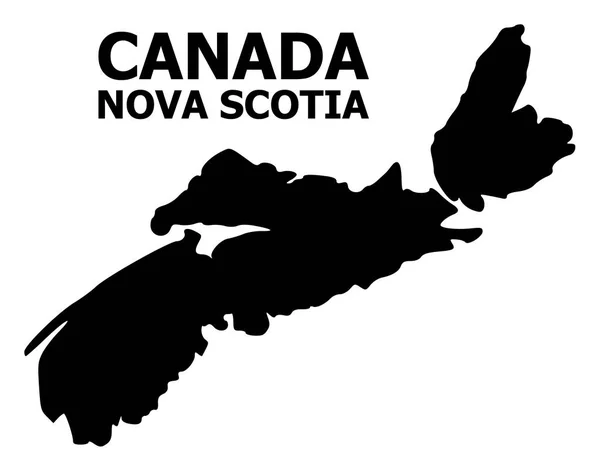 Vektor flat karta över Nova Scotia Province med bildtext — Stock vektor