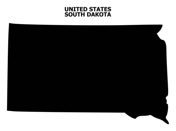 Mappa piatta vettoriale dello Stato del Dakota del Sud con nome — Vettoriale Stock