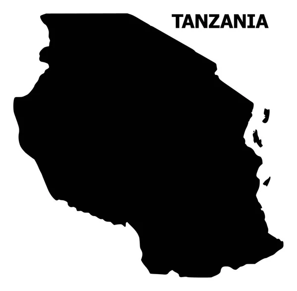 Vector płaska Mapa Tanzanii z podpisem — Wektor stockowy