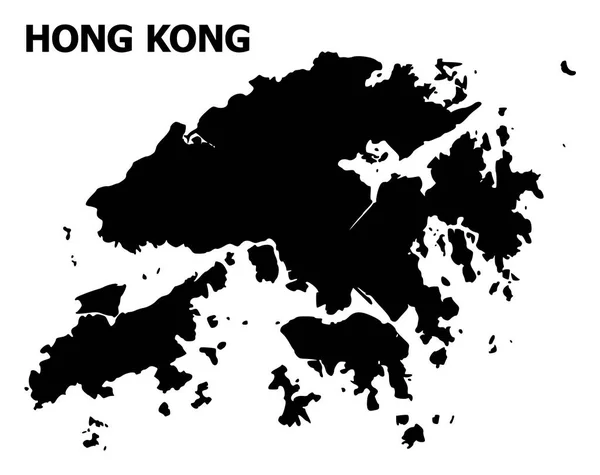 Vector Flat Map of Hong Kong with Caption — Stock Vector