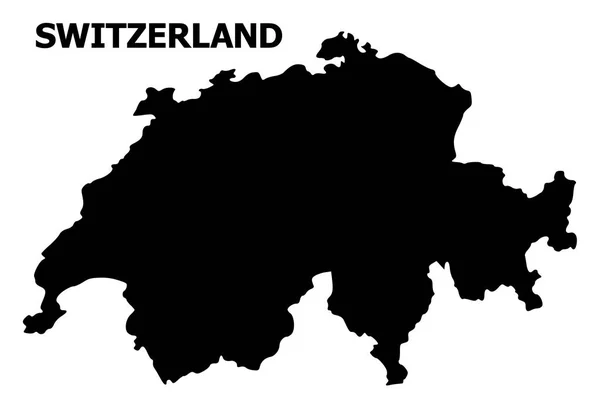 Vektorflachkarte der Schweiz mit Bildunterschrift — Stockvektor