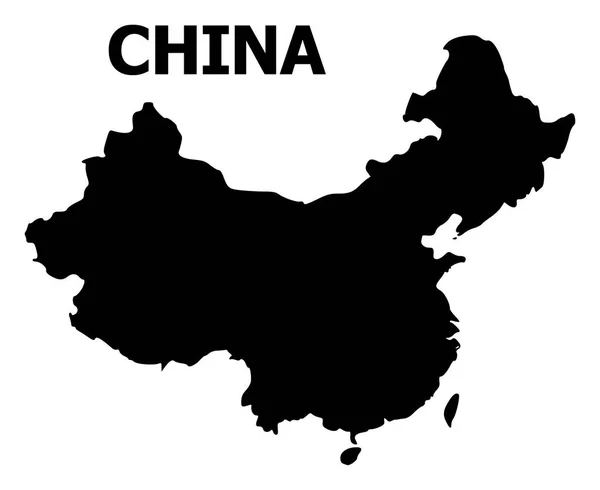 Vektör düz harita Çin adı ile — Stok Vektör