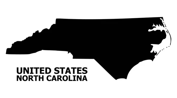 Mapa plano vectorial del estado de Carolina del Norte con leyenda — Vector de stock