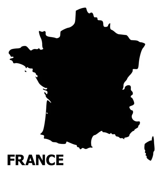 Mapa plano vectorial de Francia con nombre — Vector de stock