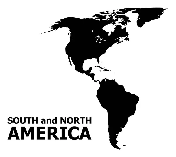 이름이 있는 남미 및 북미의 벡터 플랫 맵 — 스톡 벡터
