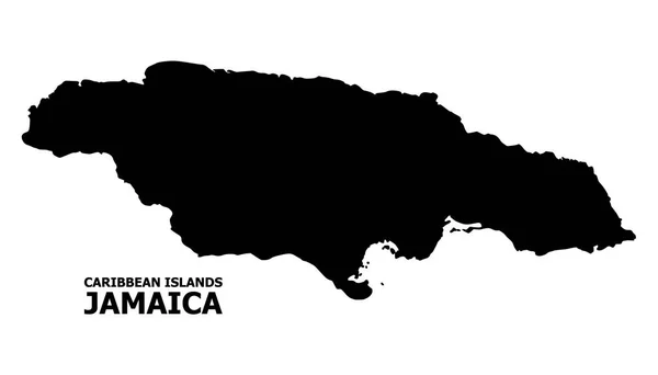 Vector flat karta över Jamaica med namn — Stock vektor