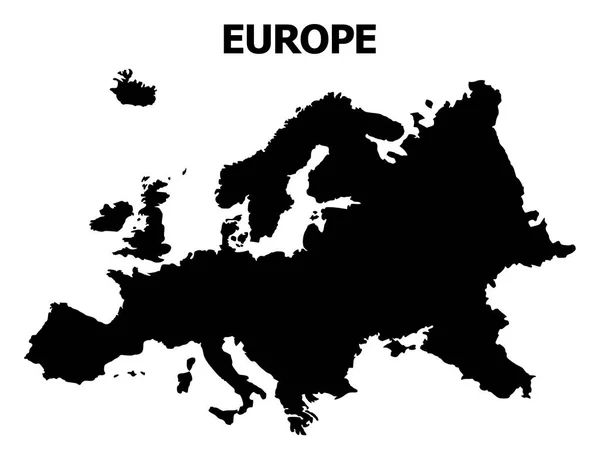 Mappa piatta vettoriale dell'Europa con nome — Vettoriale Stock