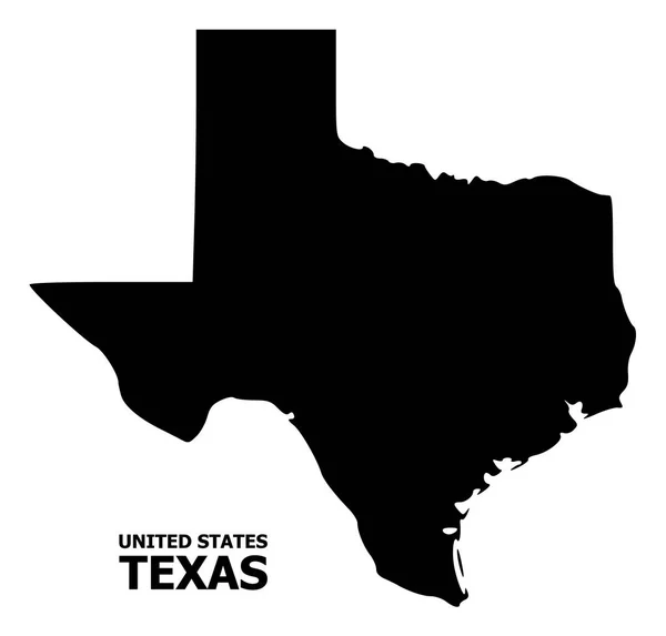 Mapa plano vetorial do estado do Texas com nome — Vetor de Stock