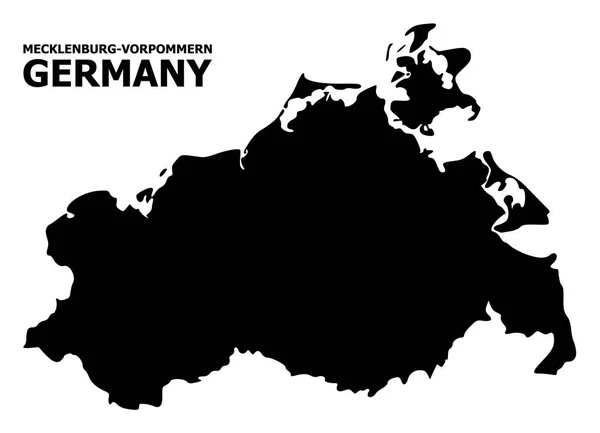 Vector platte kaart van Mecklenburg-Vorpommern staat met naam — Stockvector