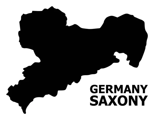 Векторна плоска мапа Саксонська держава з ім'ям — стоковий вектор