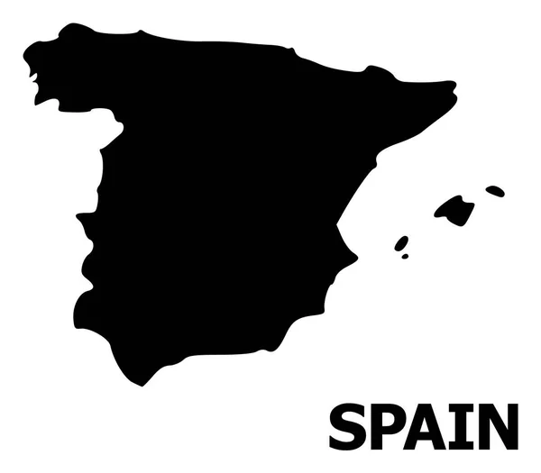 Mapa plano vectorial de España con nombre — Vector de stock