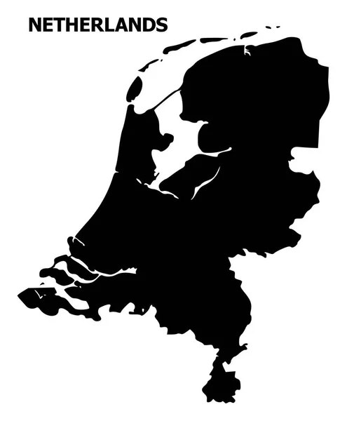 Vektor lapos Térkép Hollandia a Caption — Stock Vector